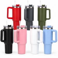 Termo Genérico Tipo Stanley 40oz con Asa y Popote | Acero Inoxidable Doble Pared